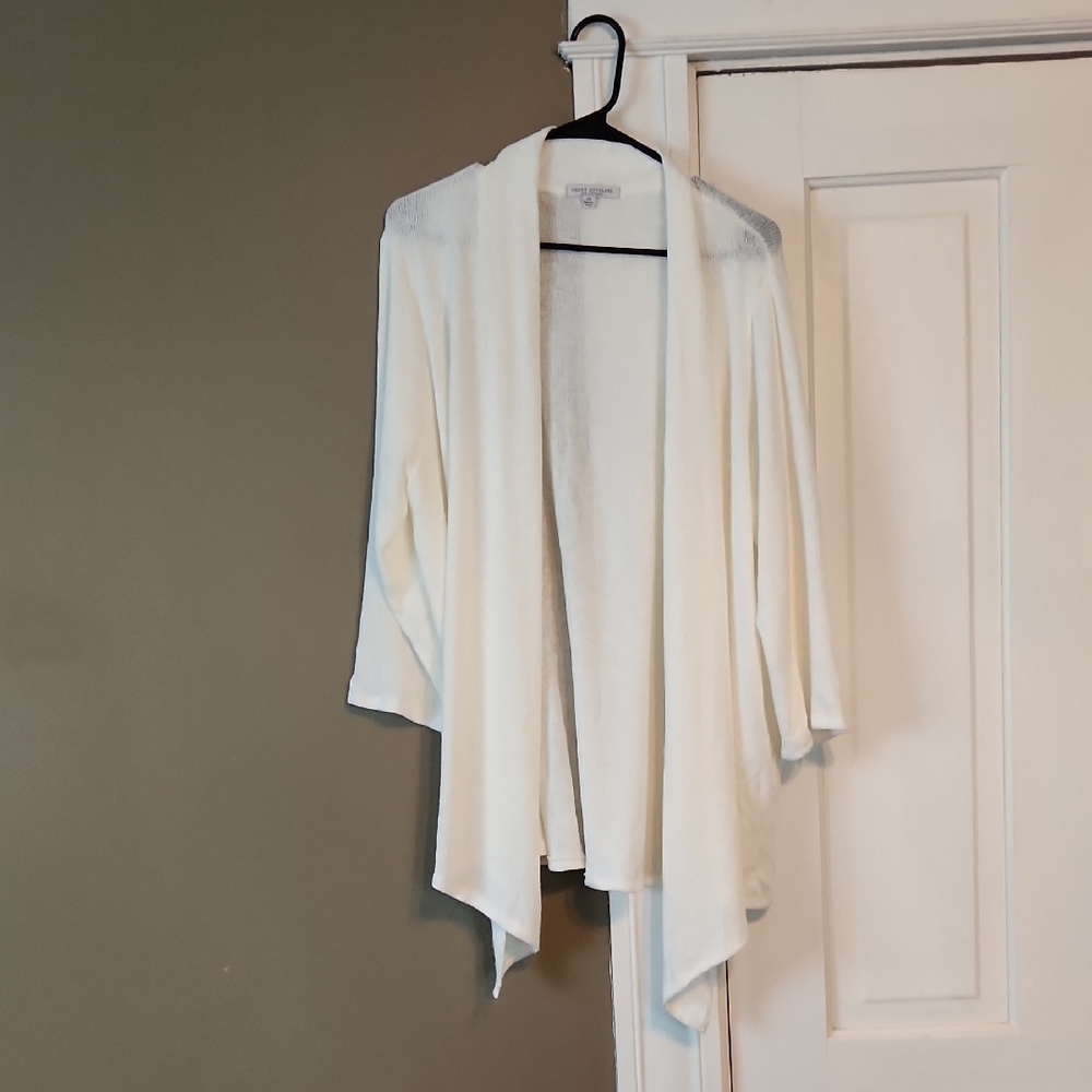 Like New Green Envelope Cream Women's Cardigan
